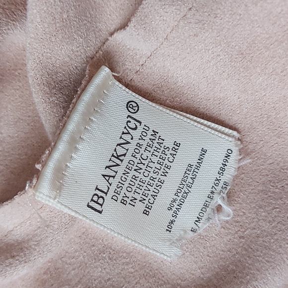 Blank NYC faux leather moto jacket in sand dune, vegan suede. LARGE - Picture 7 of 12